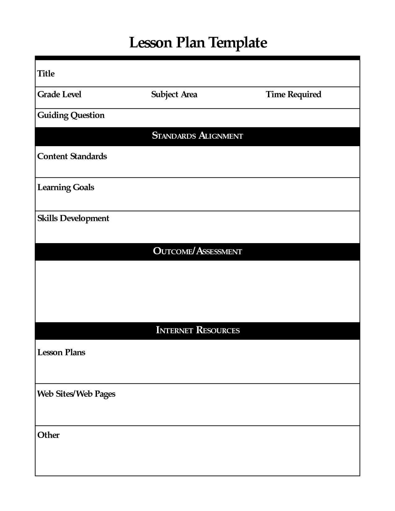 026 Free Editable Elementary Lesson Plan Template Ideas For Madeline Hunter Lesson Plan Blank Template