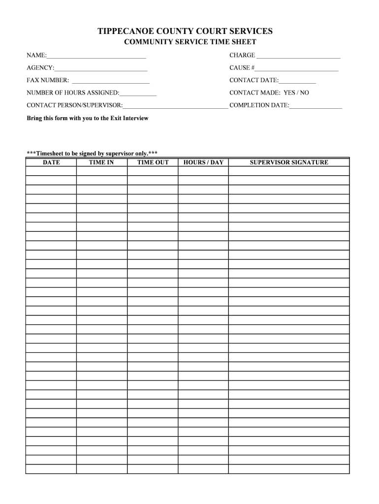 026 Large Volunteer Hours Form Template Unbelievable Ideas With Regard To Community Service Template Word