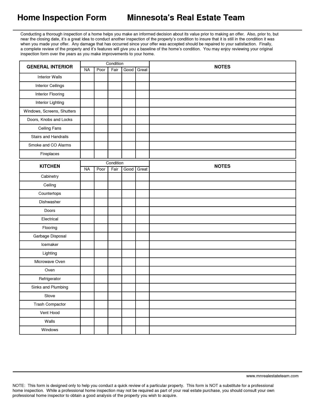 026 Template Ideas 20Free Home20Nspection Forms Pdf Blank Intended For Property Management Inspection Report Template