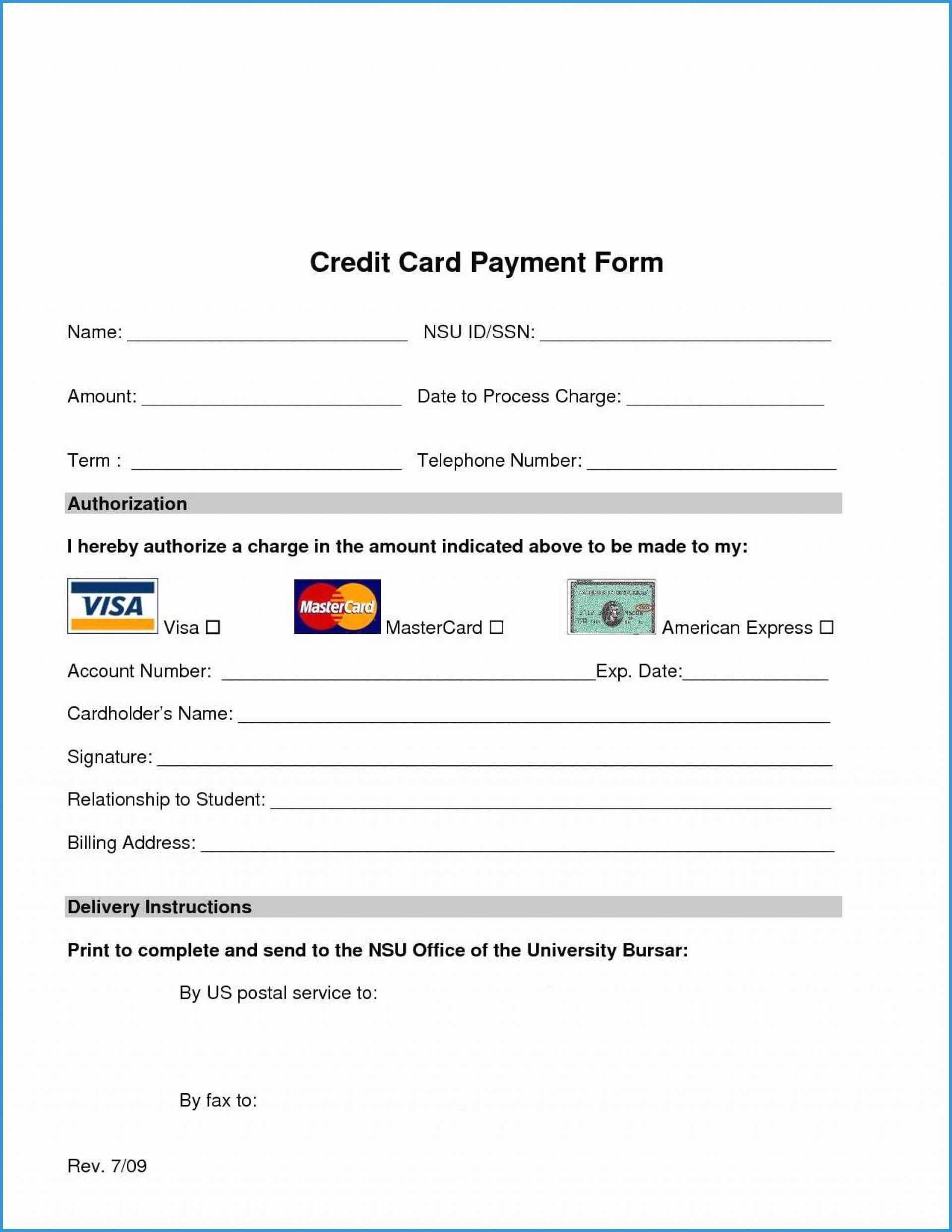 026 Template Ideas Credit Card Authorization Form Word Free Throughout Credit Card Size Template For Word