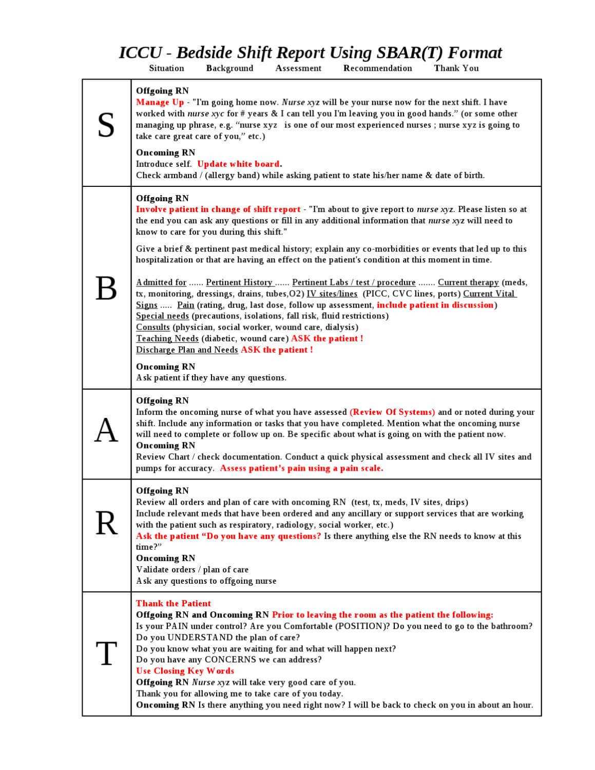 027 Page 1 Nursing Shift Report Template Unforgettable Ideas Pertaining 