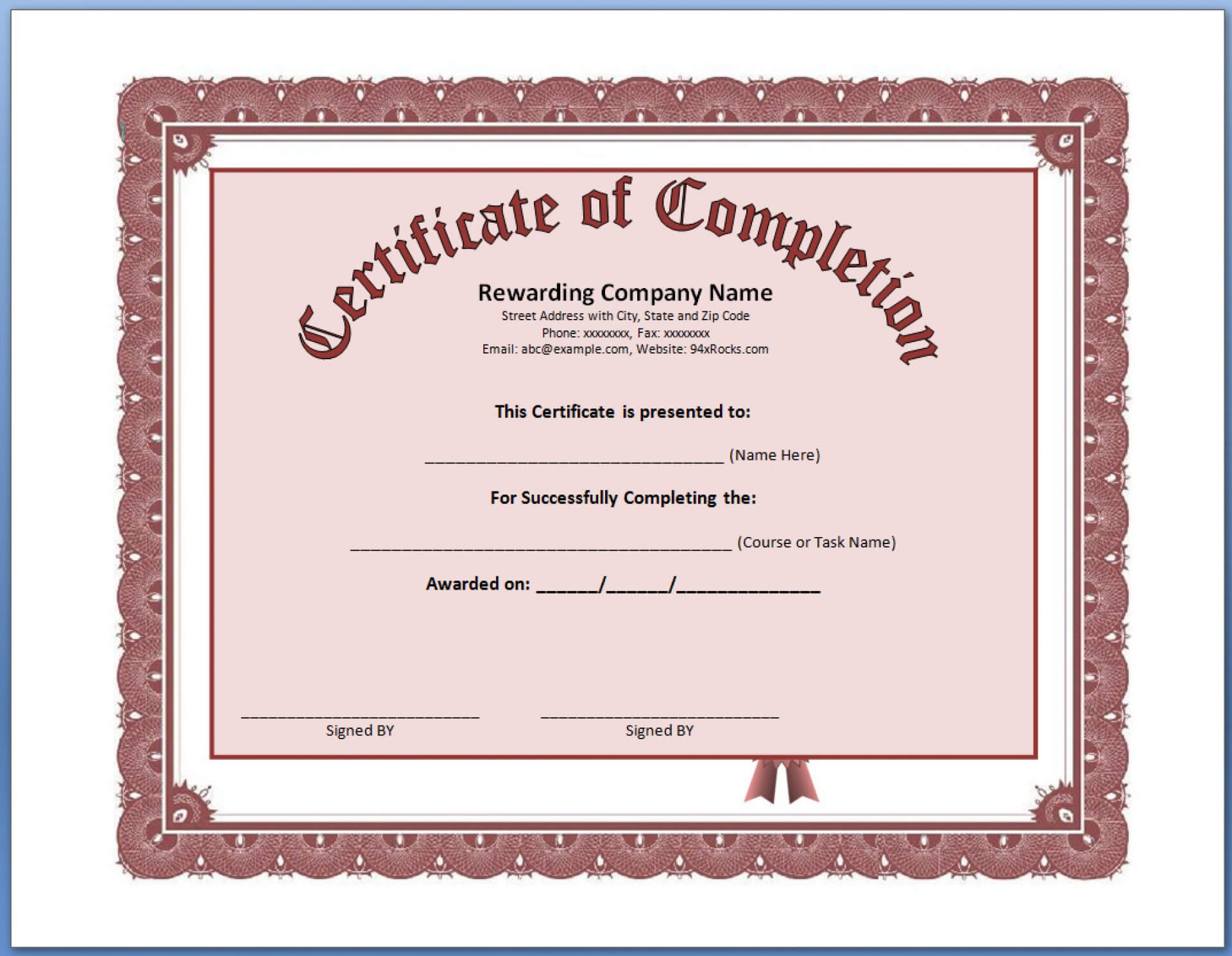 028 Template Ideas Free Printable Certificate Of Completion For Certificate Of Completion Template Free Printable