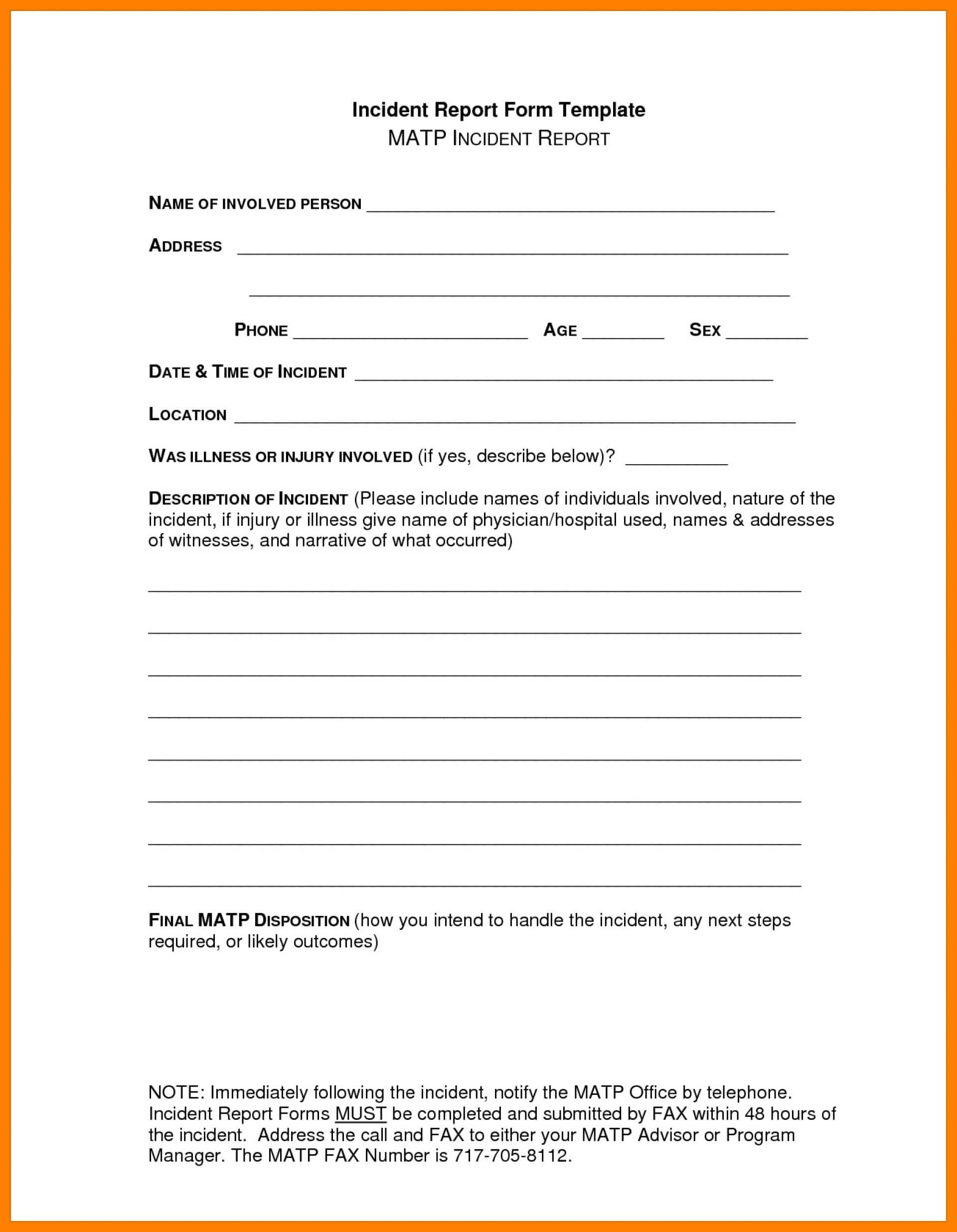 029 Template Ideas Incident Report Form Word Equipment For Customer Incident Report Form Template