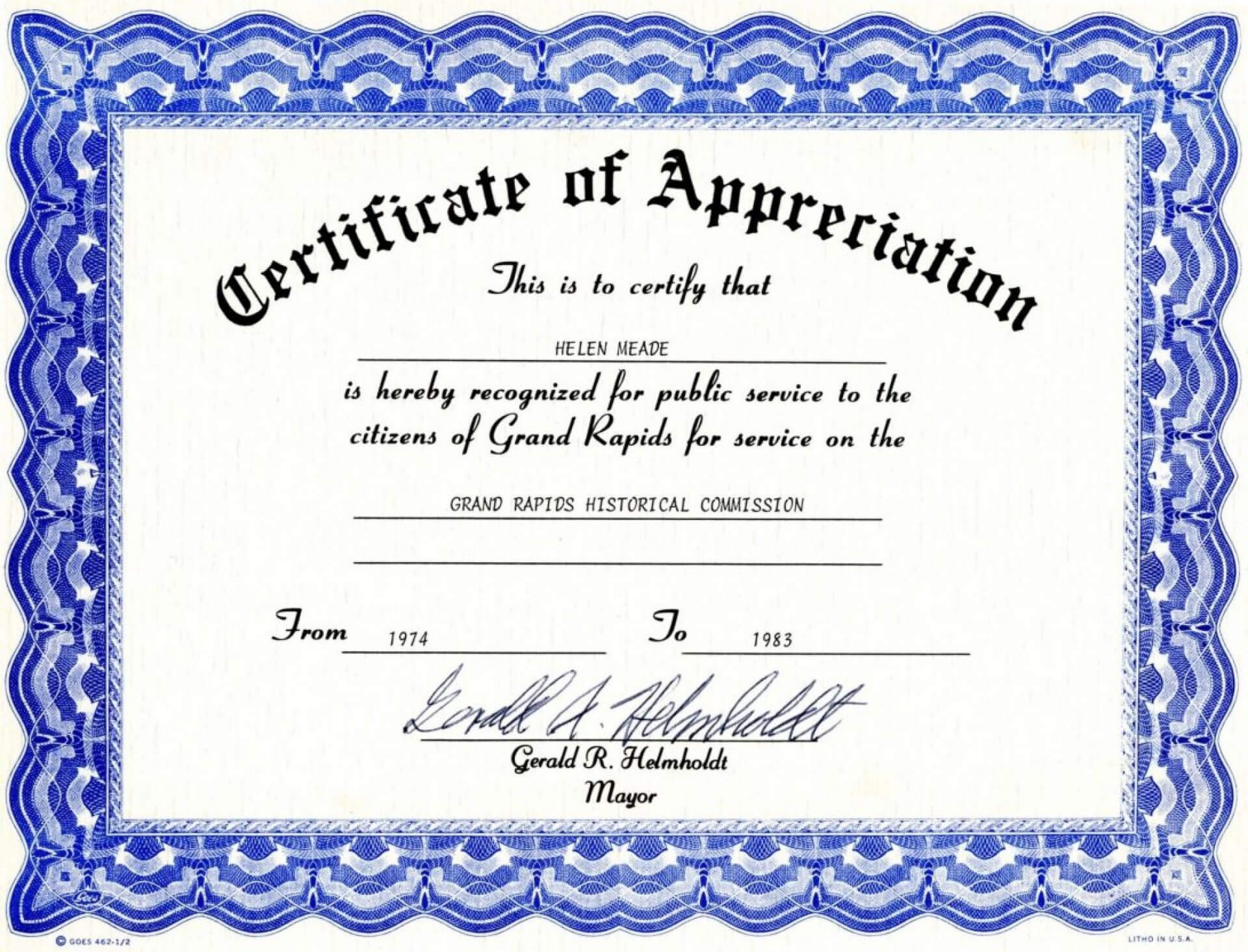 030 Certificate Of Appreciation Templates Free Powerpoint Inside Printable Certificate Of Recognition Templates Free
