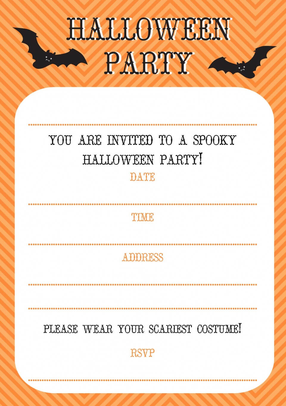 031 Template Ideas Free Halloween Party Invitations Within Halloween Certificate Template