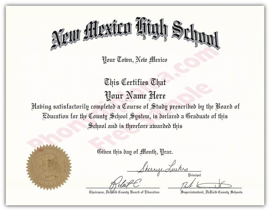 031 Template Ideas New Mexico High School Fake Diploma For Fake Diploma Certificate Template
