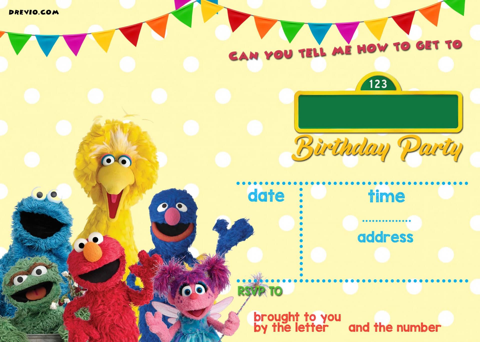 032 Template Ideas Free Emoji Invitation Printable Sesame With Sesame Street Banner Template