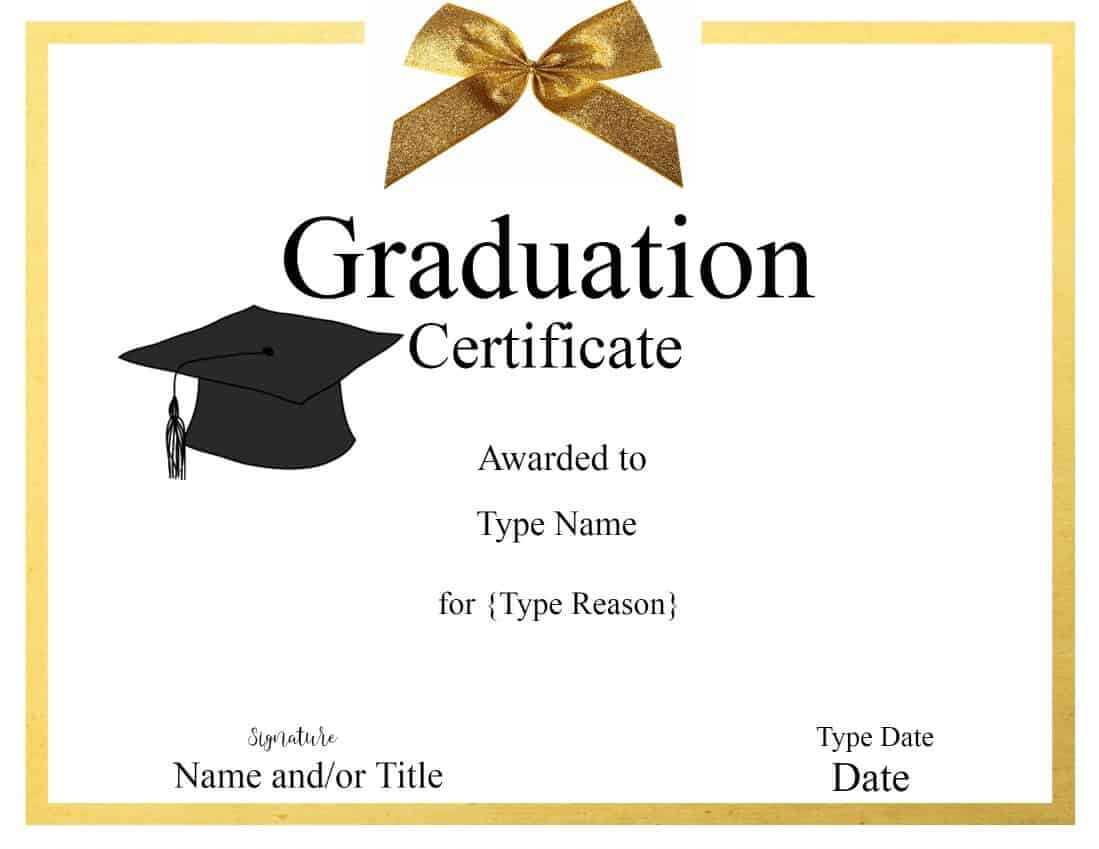 032 Template Ideas Graduation Certificate Free Birthday Pertaining To Graduation Gift Certificate Template Free