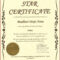 033 Template Ideas Free Printable Certificate Templates In Star Naming Certificate Template