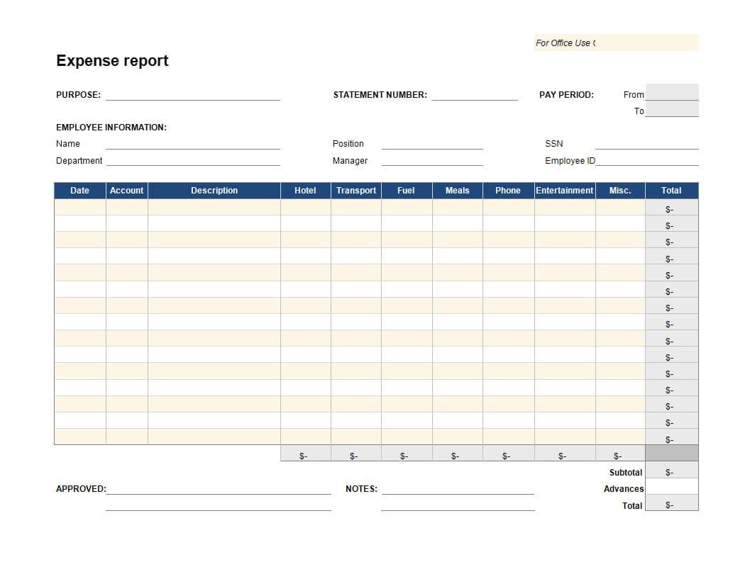 034 D55324E151C6 1 Expenses Report Template Excel Regarding Monthly Expense Report Template Excel