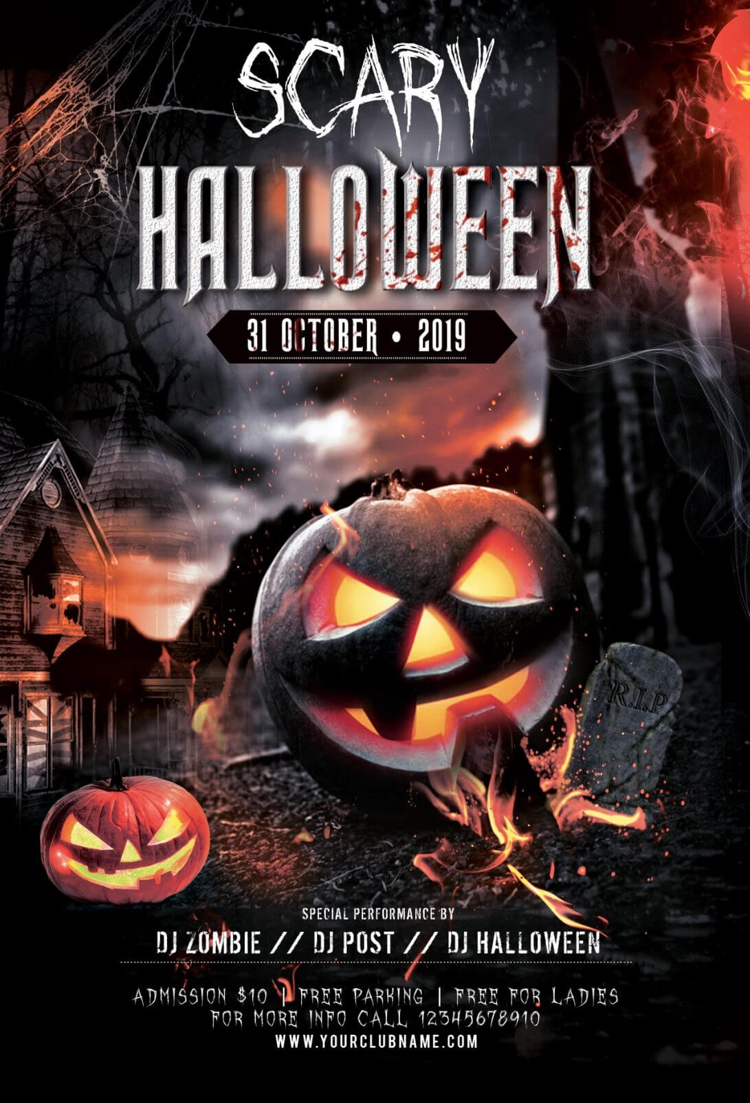 034 Free Birthday Flyer Templates Halloween Party Printable Within Dance Flyer Template Word