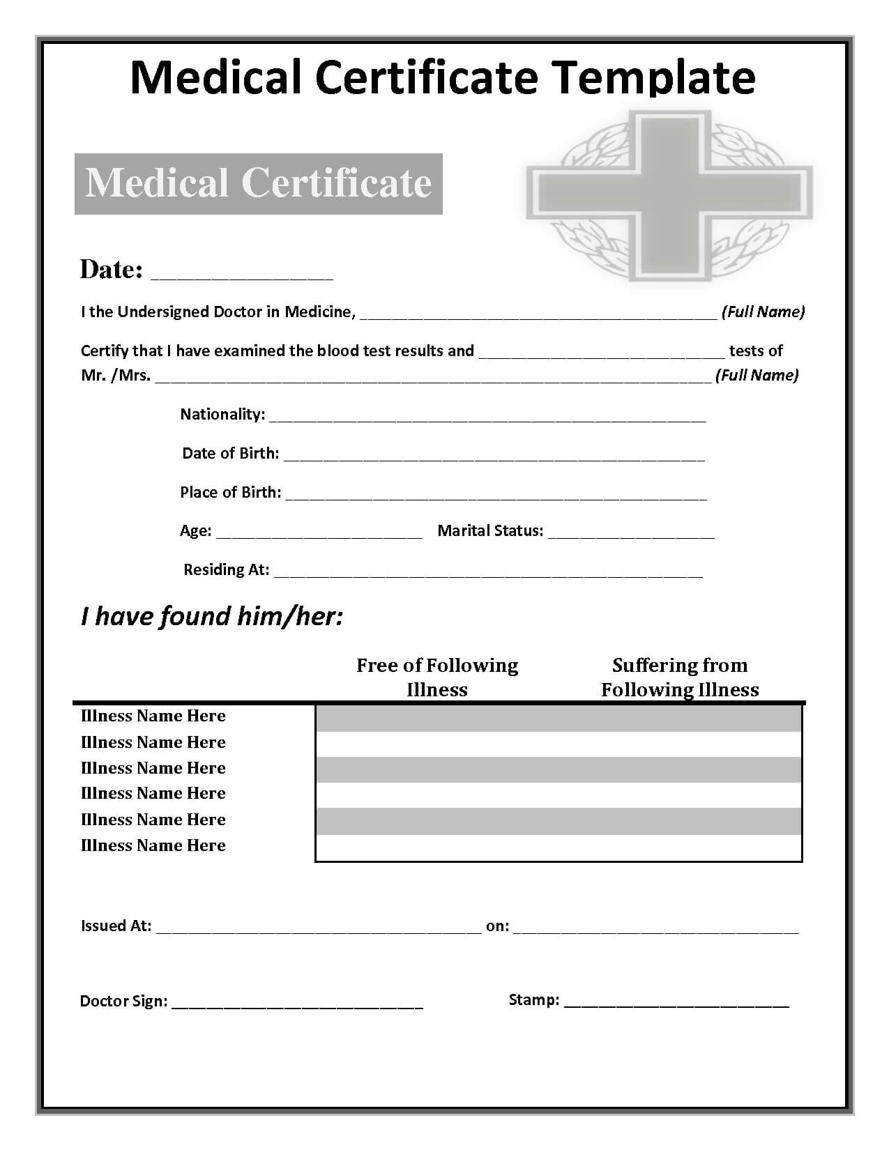 034 Free Doctors Note Template Australia Fake 142285 In Fake Medical Certificate Template Download