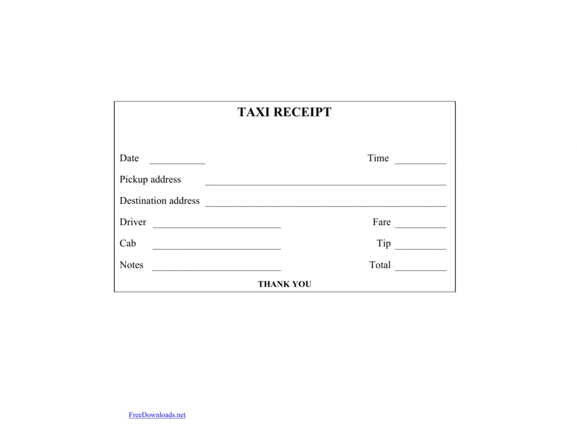 036 Blank Receipt Template Pdf Printablek Forms Sheets Cash Inside Blank Taxi Receipt Template