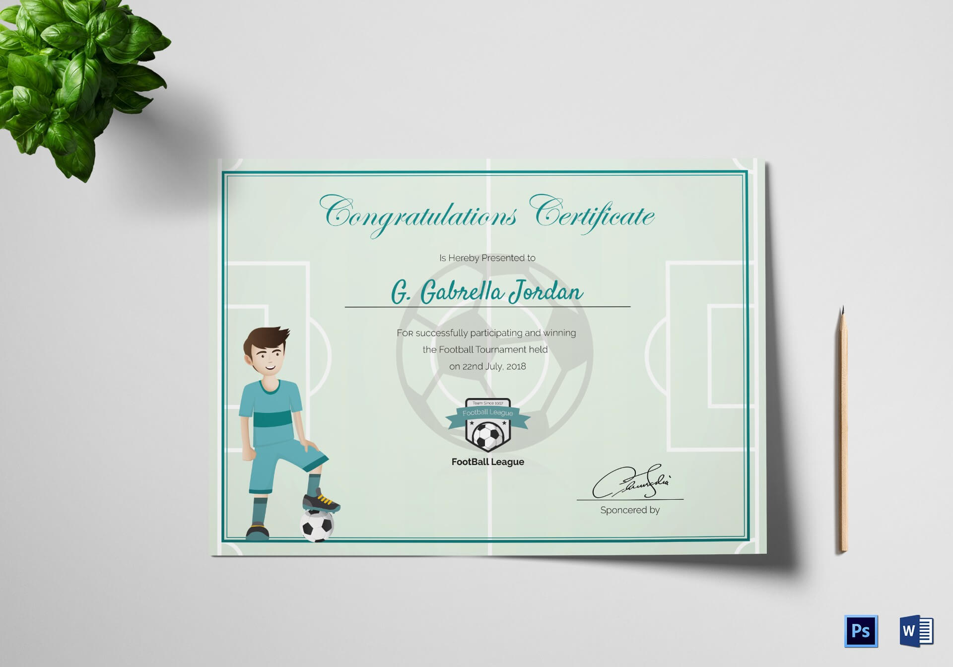 038 Free Printable Soccer Certificate Templates Award Maker For Sports Award Certificate Template Word