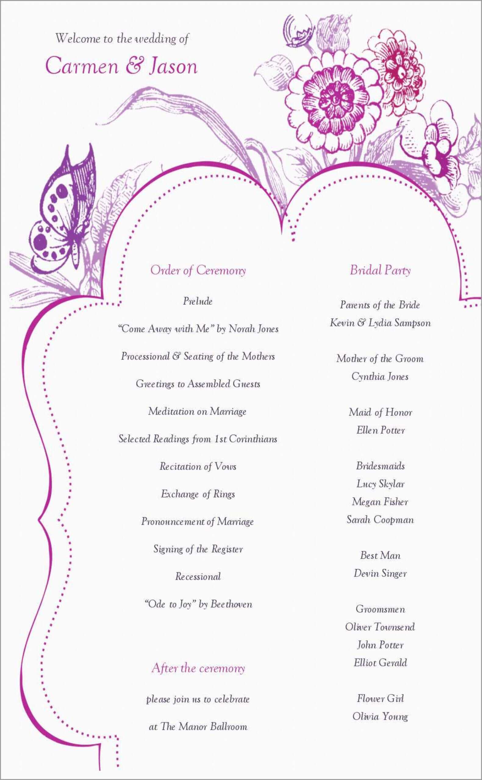 039 Ms Word Wedding Program Templates Template Ideas Pertaining To Free Printable Wedding Program Templates Word