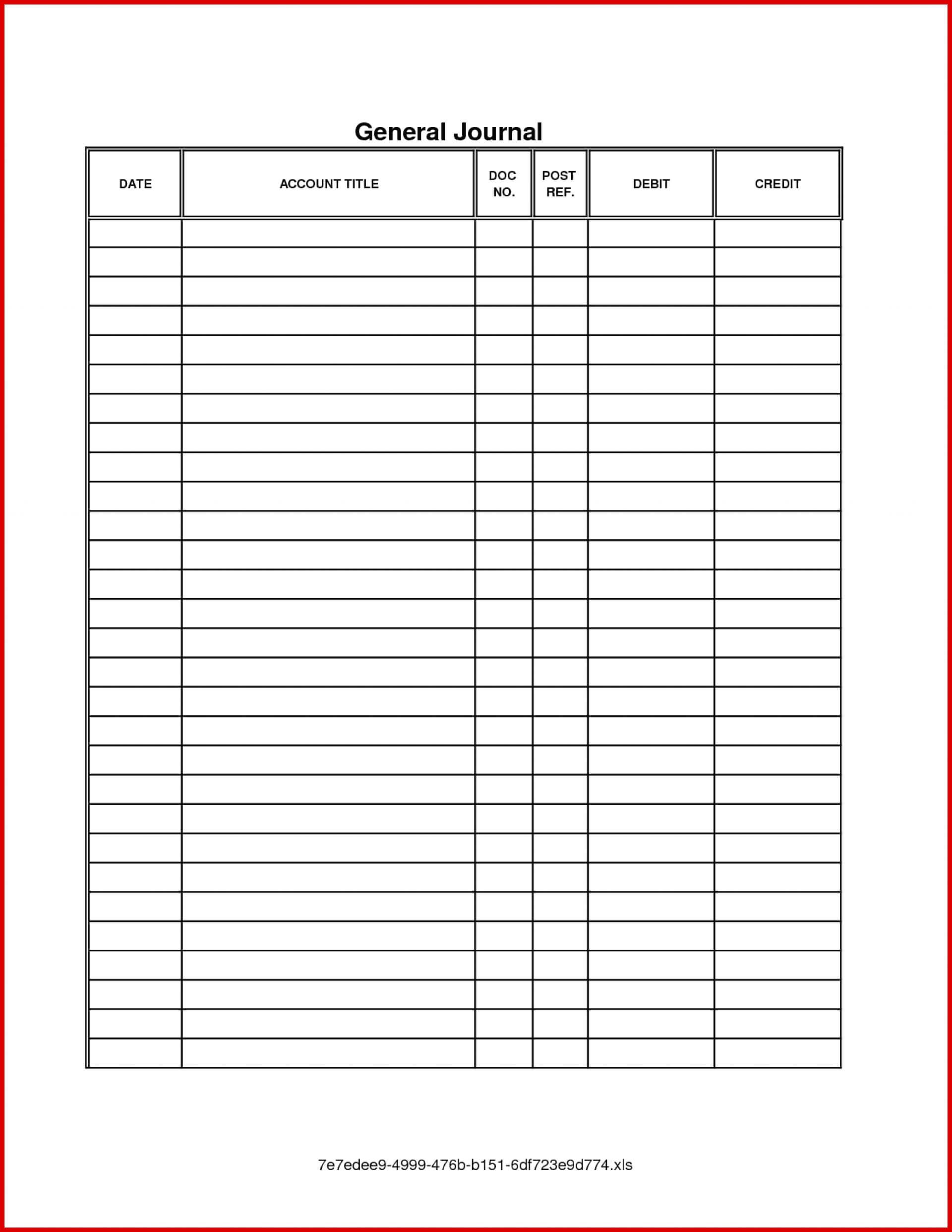042 Accounting Journal Entry Template General Ledger Excel In Blank Ledger Template