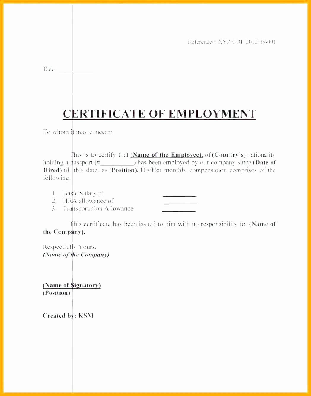 042 Online Certificates For Jobs Fresh Job Fer Letter Format Regarding Employee Certificate Of Service Template