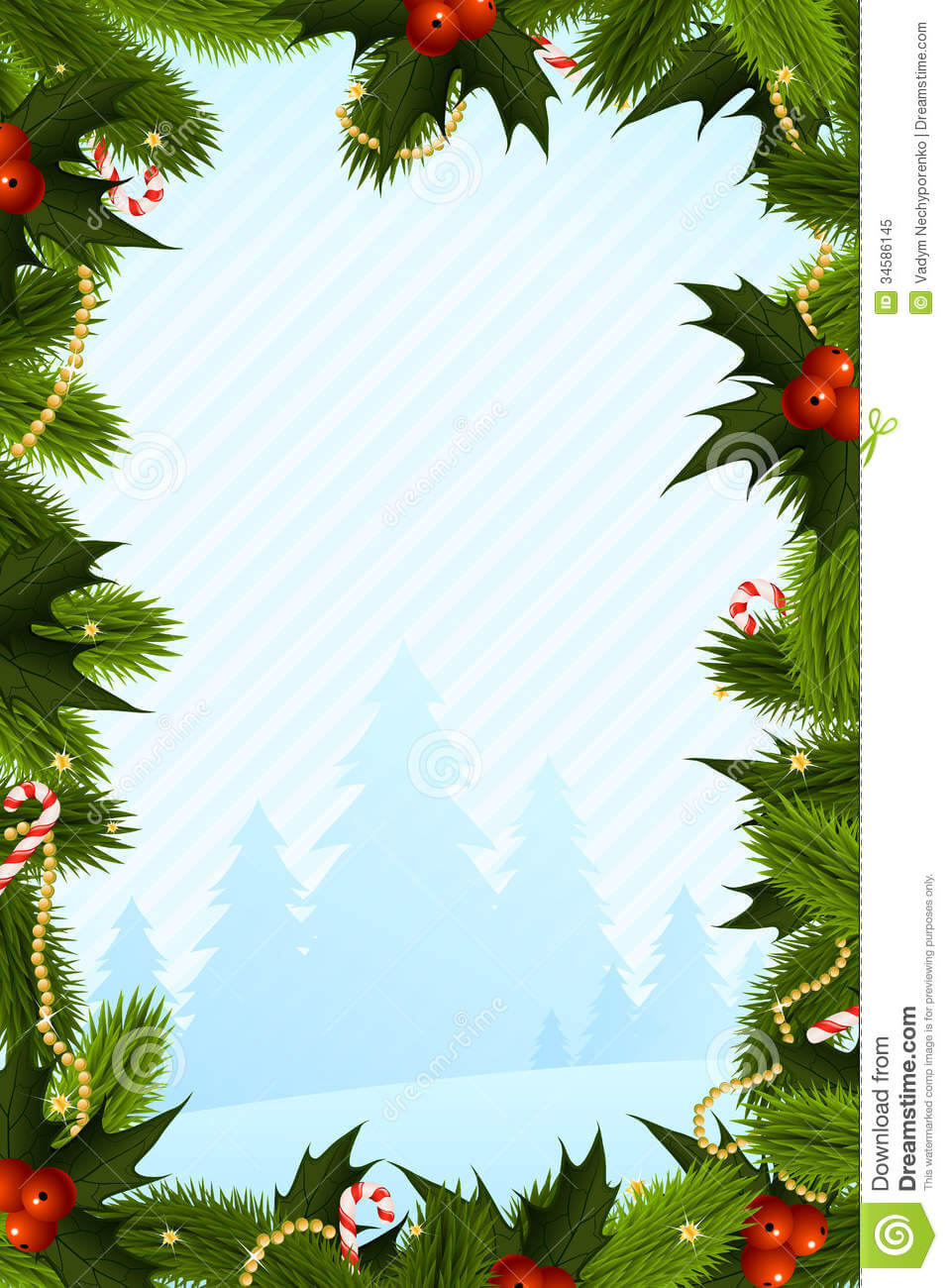 043 Christmas Card Template Fir Trees Decorations Word Menu With Regard To Blank Christmas Card Templates Free
