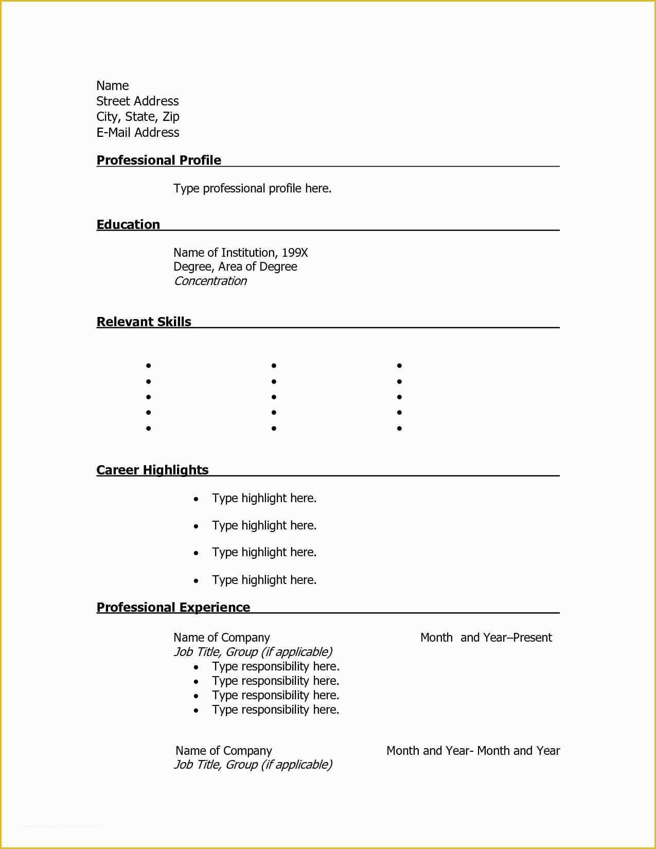 046 Free Resume Templates To Fill In And Print Of New Within Free Blank Resume Templates For Microsoft Word