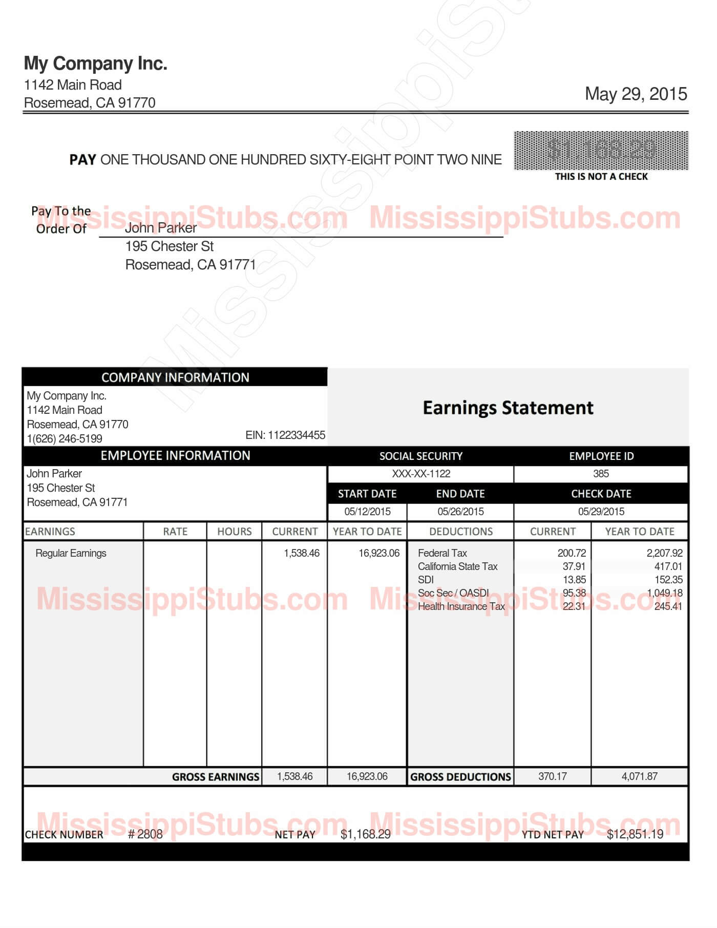 048 Excel Pay Stub Template Check Microsoft Word Remarkable Throughout Blank Pay Stubs Template