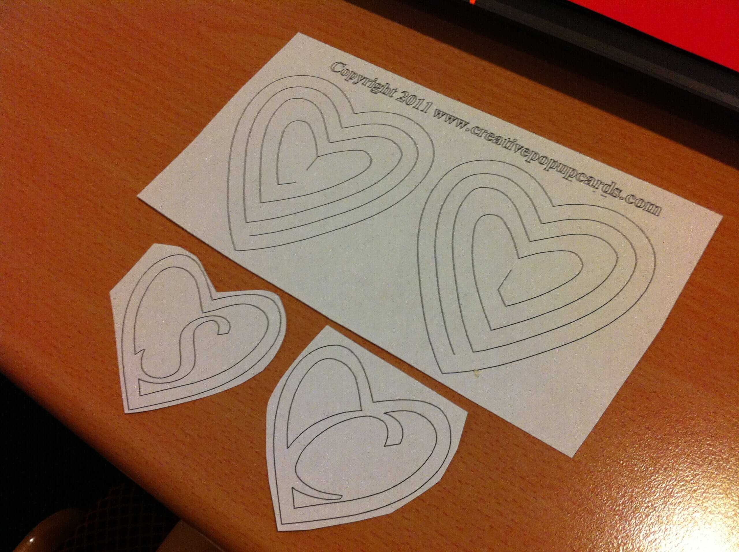 10 Images Of Spiral Pop Up Hearts Template | Somaek Inside Pop Out Heart Card Template