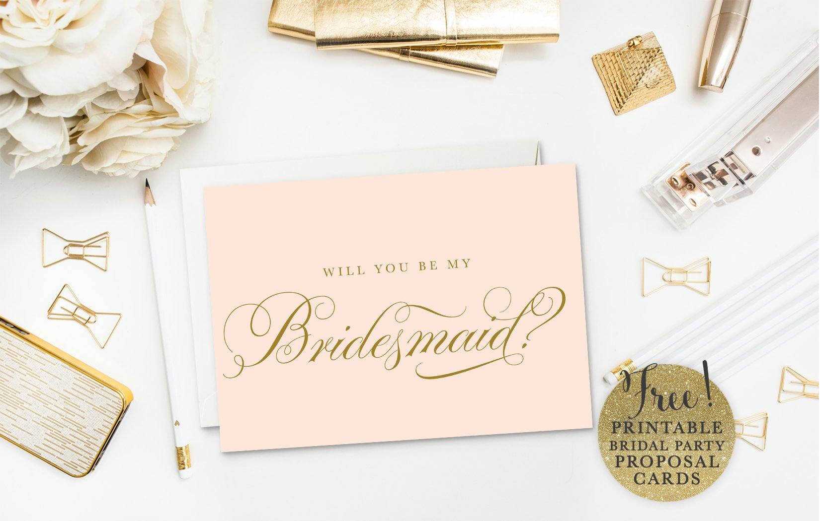 10 Will You Be My Bridesmaid? Cards (Free & Printable) For Will You Be My Bridesmaid Card Template