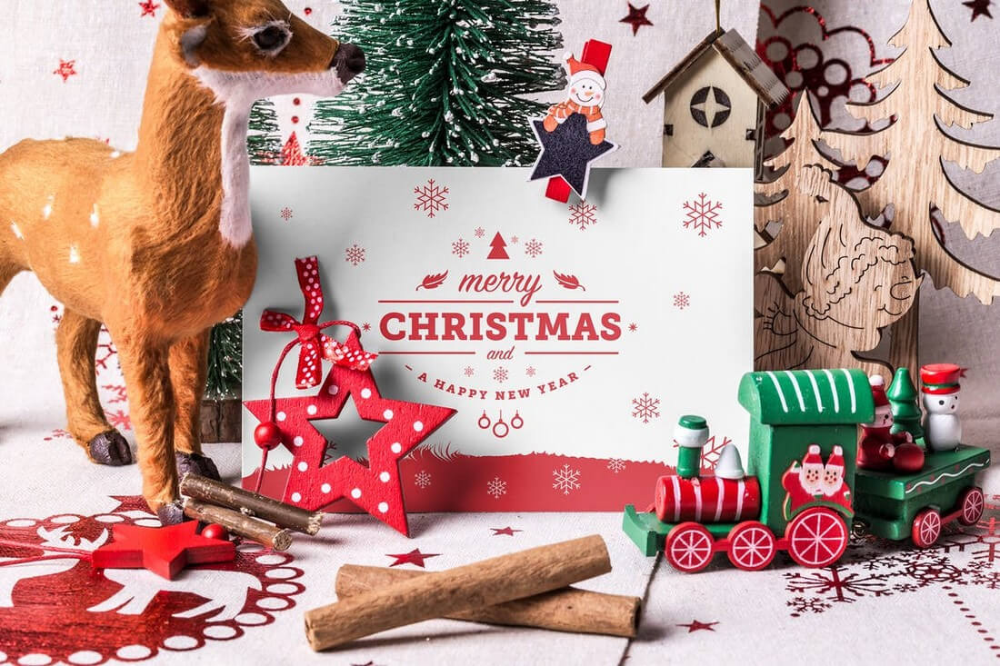 100+ Christmas Mockups, Icons, Graphics & Resources | Design For Adobe Illustrator Christmas Card Template