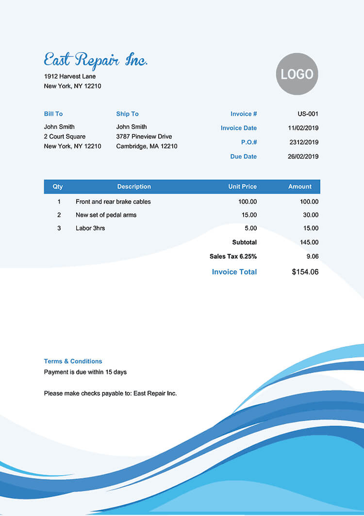 100 Free Invoice Templates | Print & Email Invoices Throughout Free Downloadable Invoice Template For Word