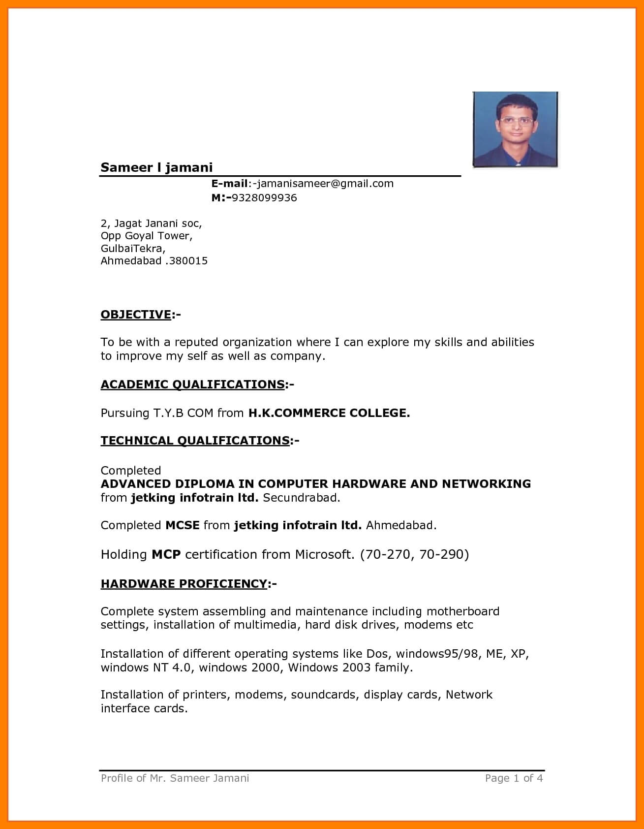 11+ Free Simple Resume Format Download | Marlows Jewellers With Regard To Simple Resume Template Microsoft Word