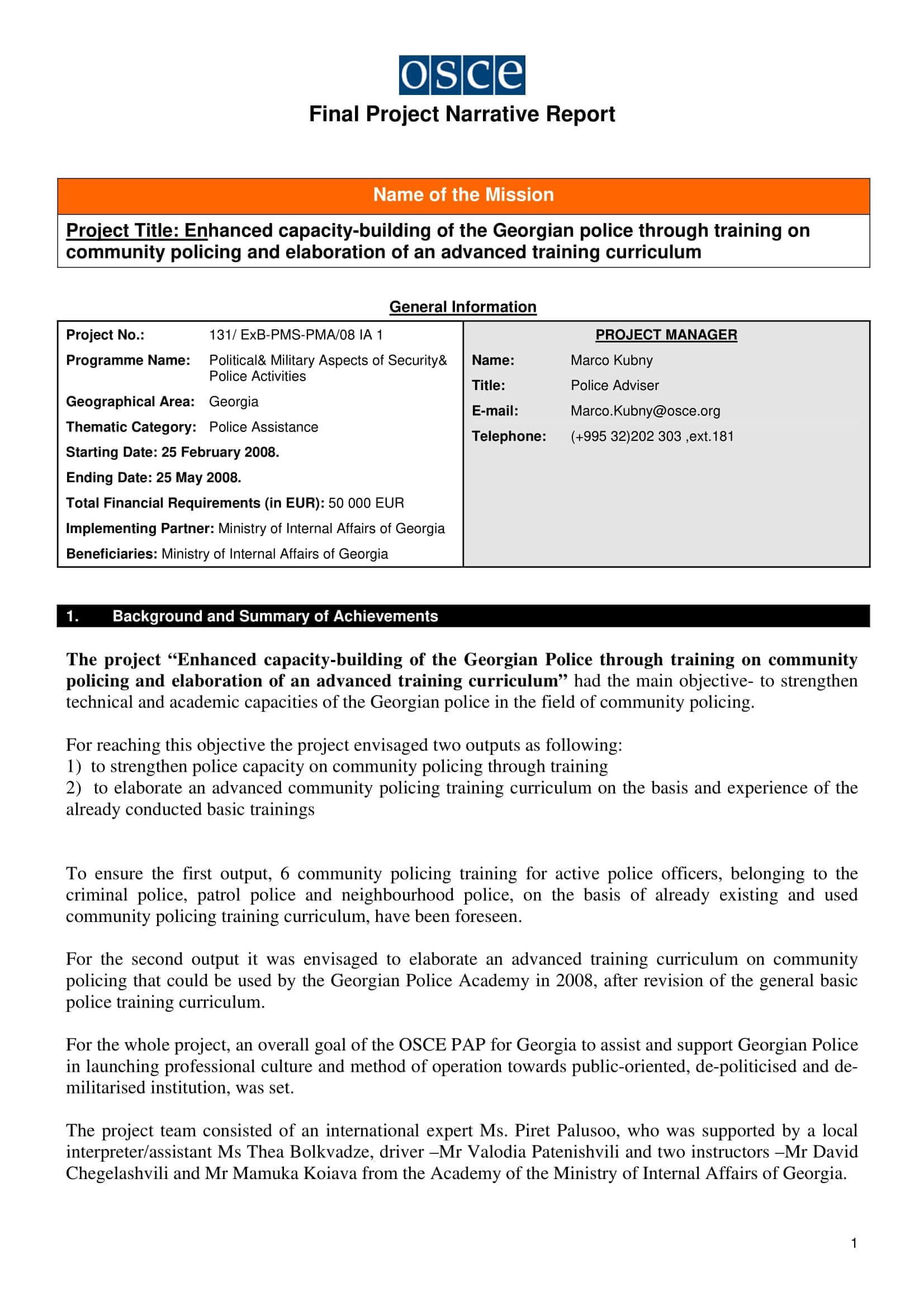 11+ Narrative Report Examples – Pdf | Examples Intended For After Training Report Template