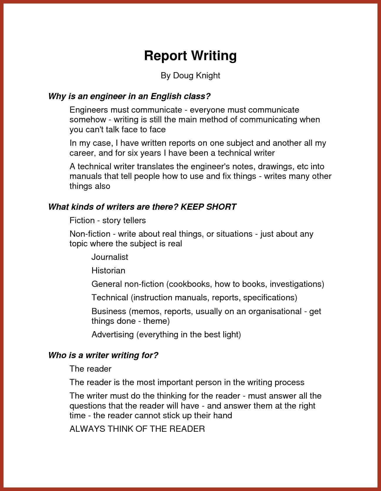 11+ Narrative Report Examples - Pdf | Examples With How To Write A Work Report Template