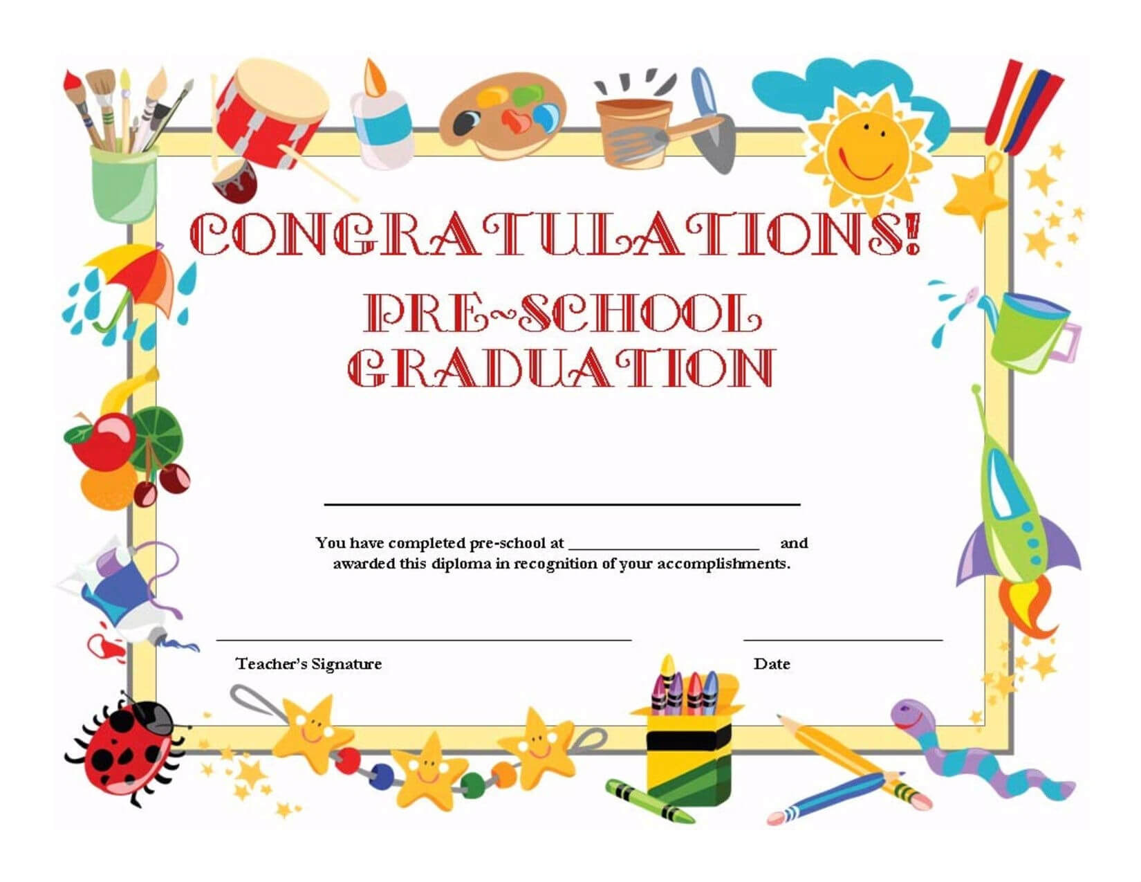 11+ Preschool Certificate Templates – Pdf | Free & Premium For Fun Certificate Templates