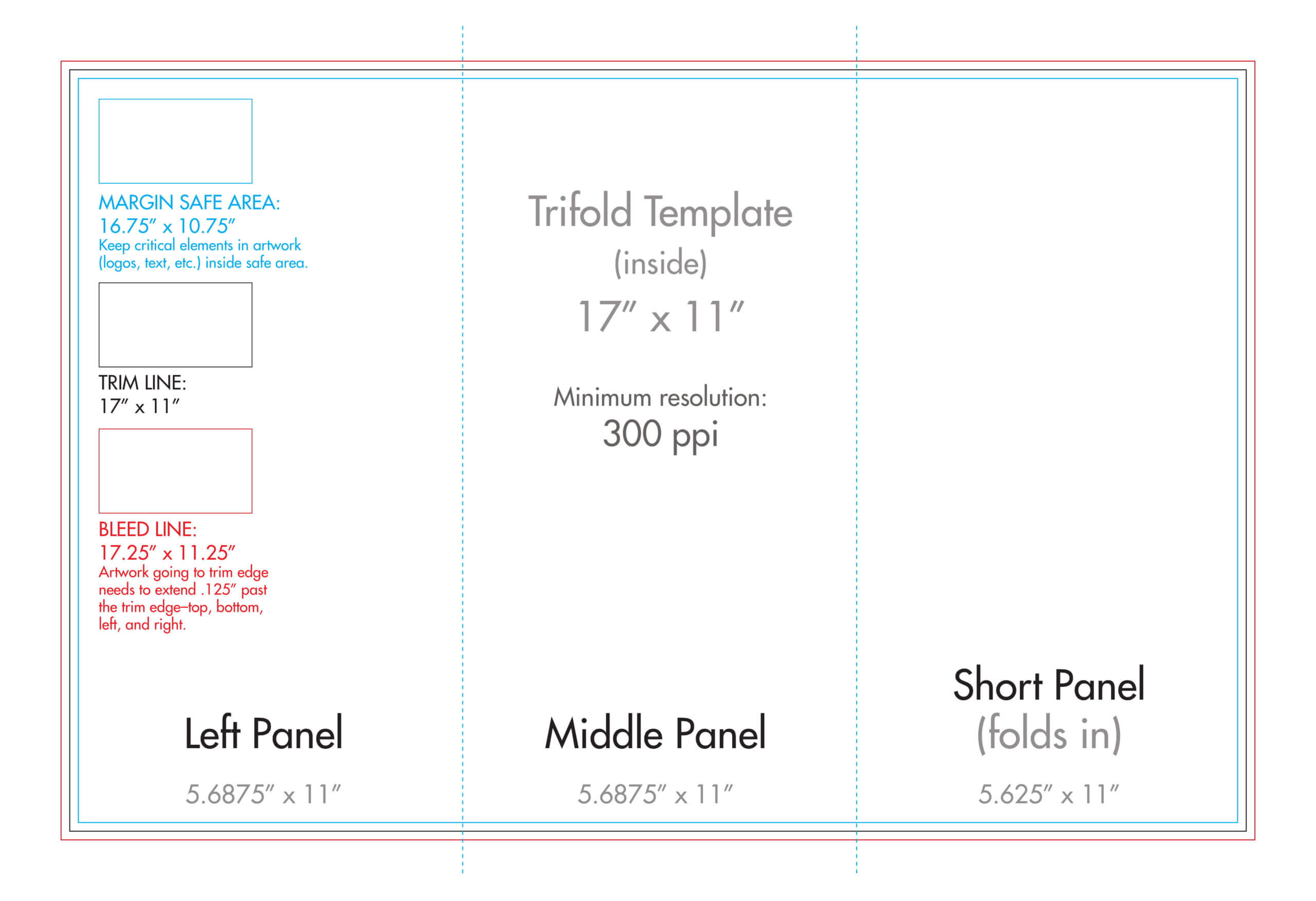 11" X 17" Tri Fold Brochure Template – U.s. Press In Three Panel Brochure Template