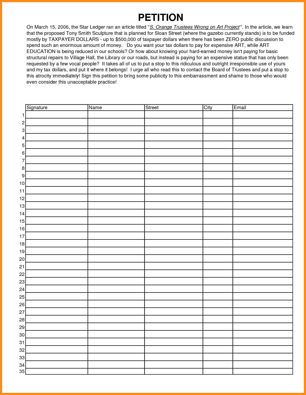 12+ Download Petition Template | Odr2017 Inside Blank Petition Template