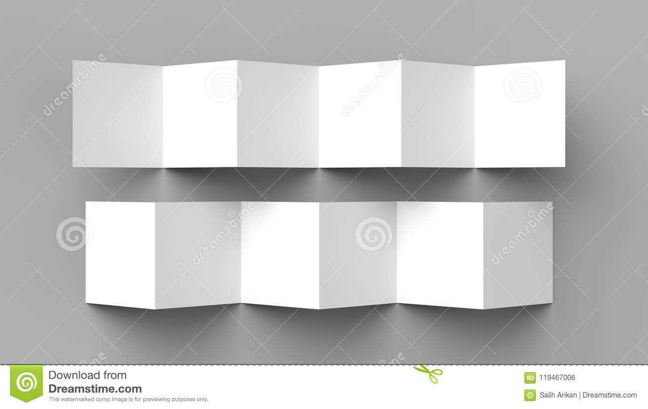 12 Page Leaflet, 6 Panel Accordion Fold – Z Fold Square With 6 Panel Brochure Template