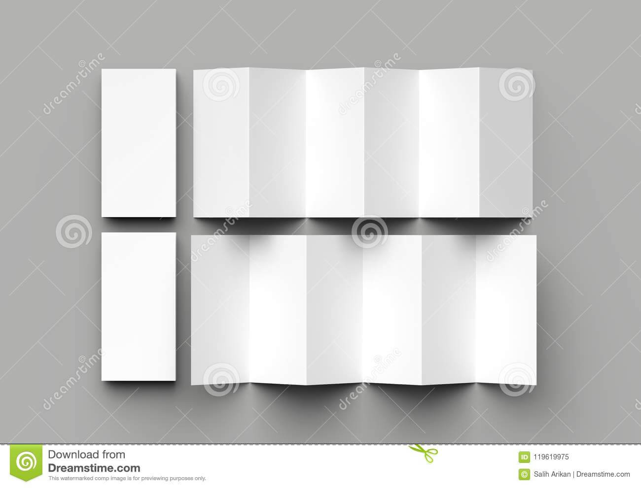 12 Page Leaflet, 6 Panel Accordion Fold – Z Fold Vertical Regarding 6 Panel Brochure Template