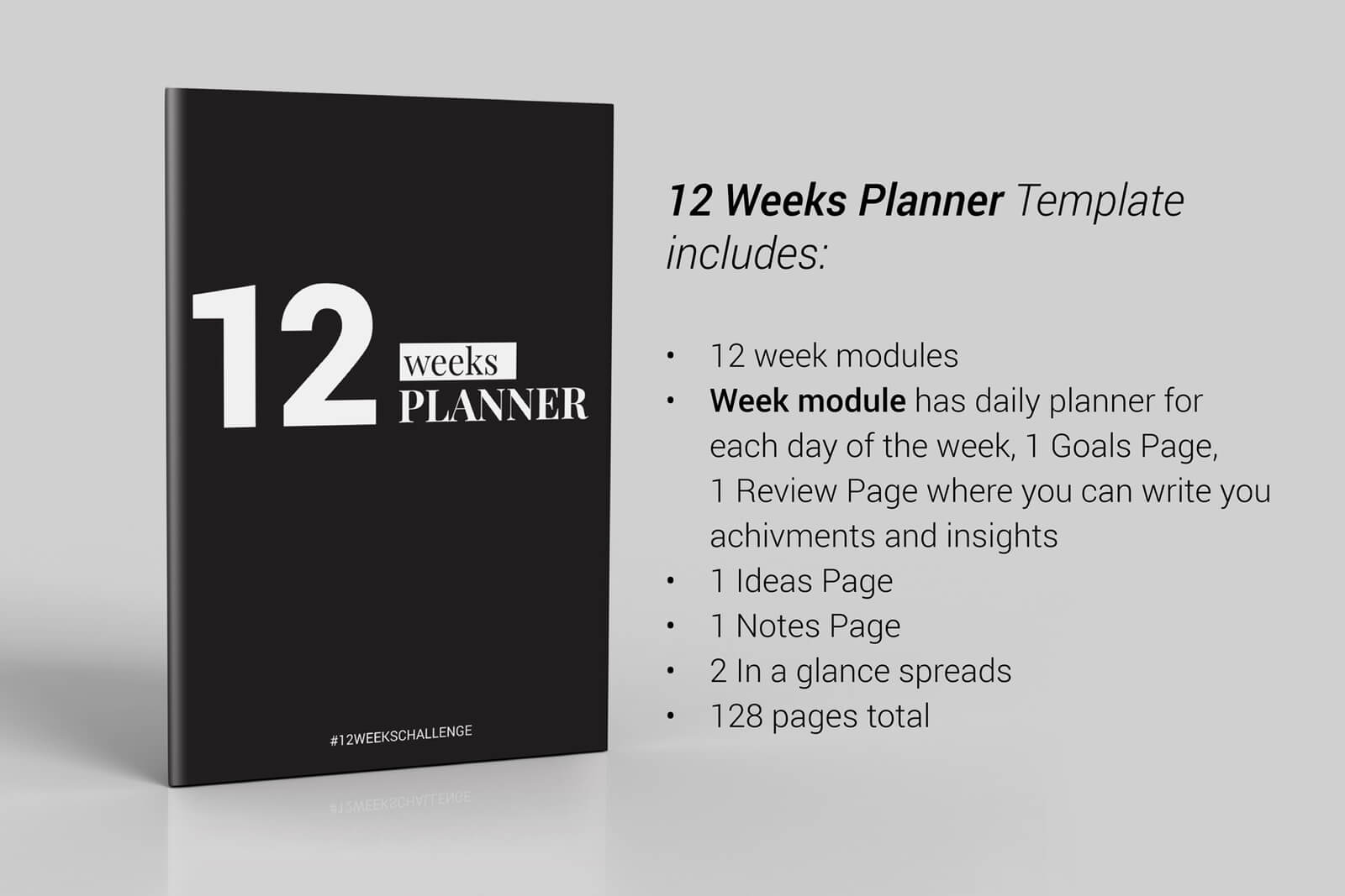 12 Weeks Planner Indesign Template In Brochure Templates On With Regard To 12 Page Brochure Template