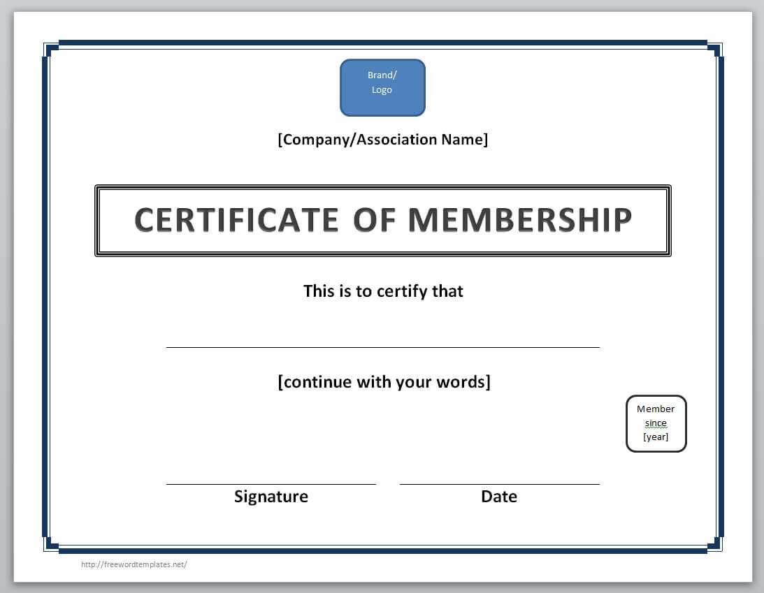 13 Free Certificate Templates For Word » Officetemplate For New Member Certificate Template