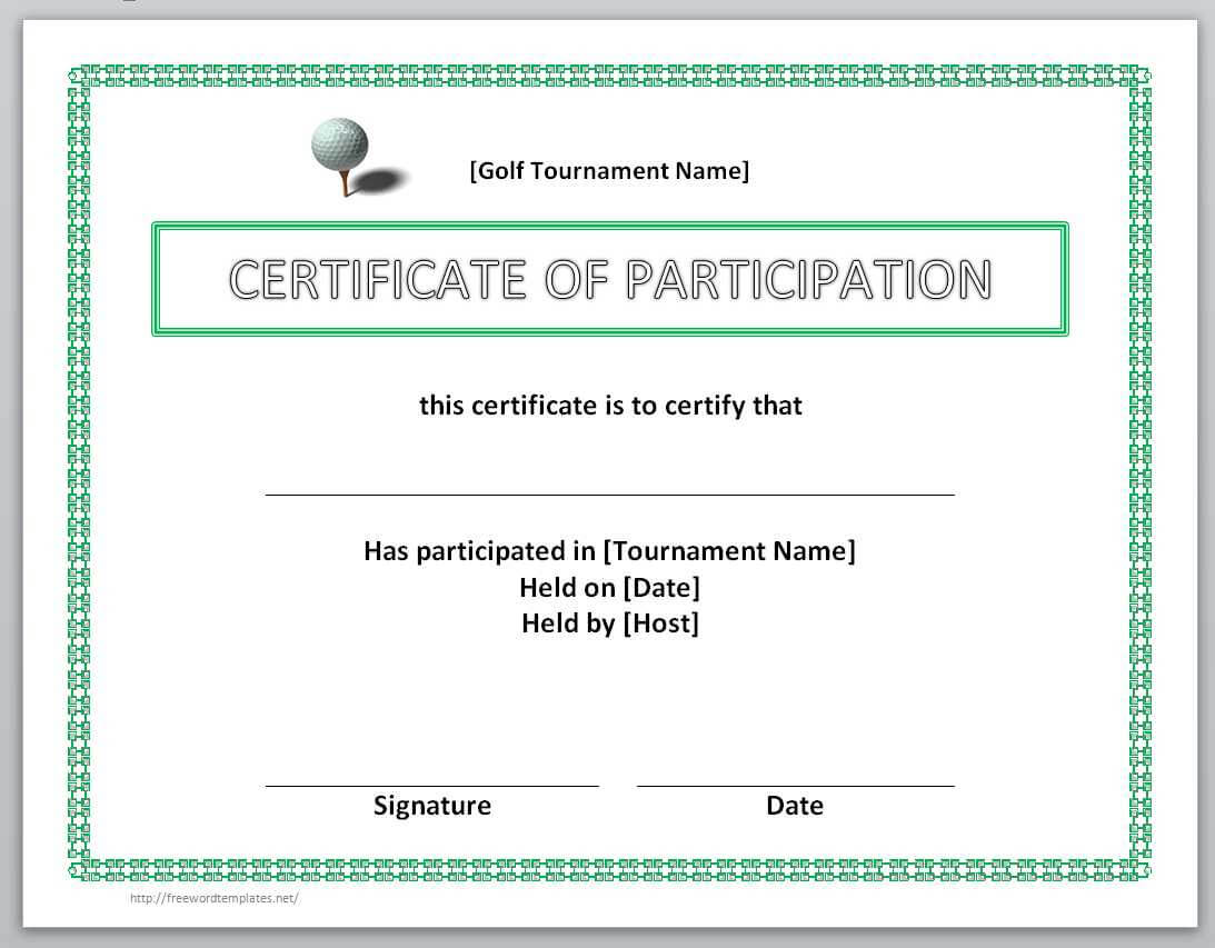 13 Free Certificate Templates For Word » Officetemplate With Regard To Golf Certificate Template Free