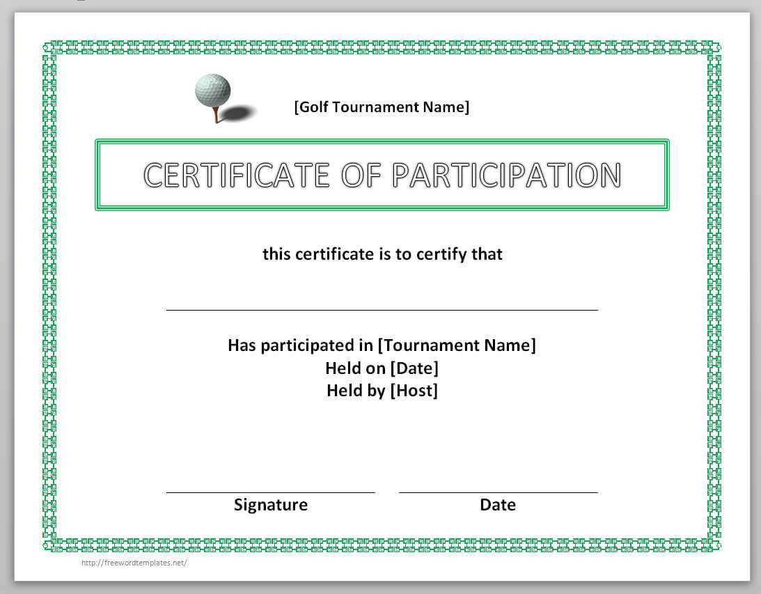 13 Free Certificate Templates For Word » Officetemplate With Regard To Golf Certificate Templates For Word