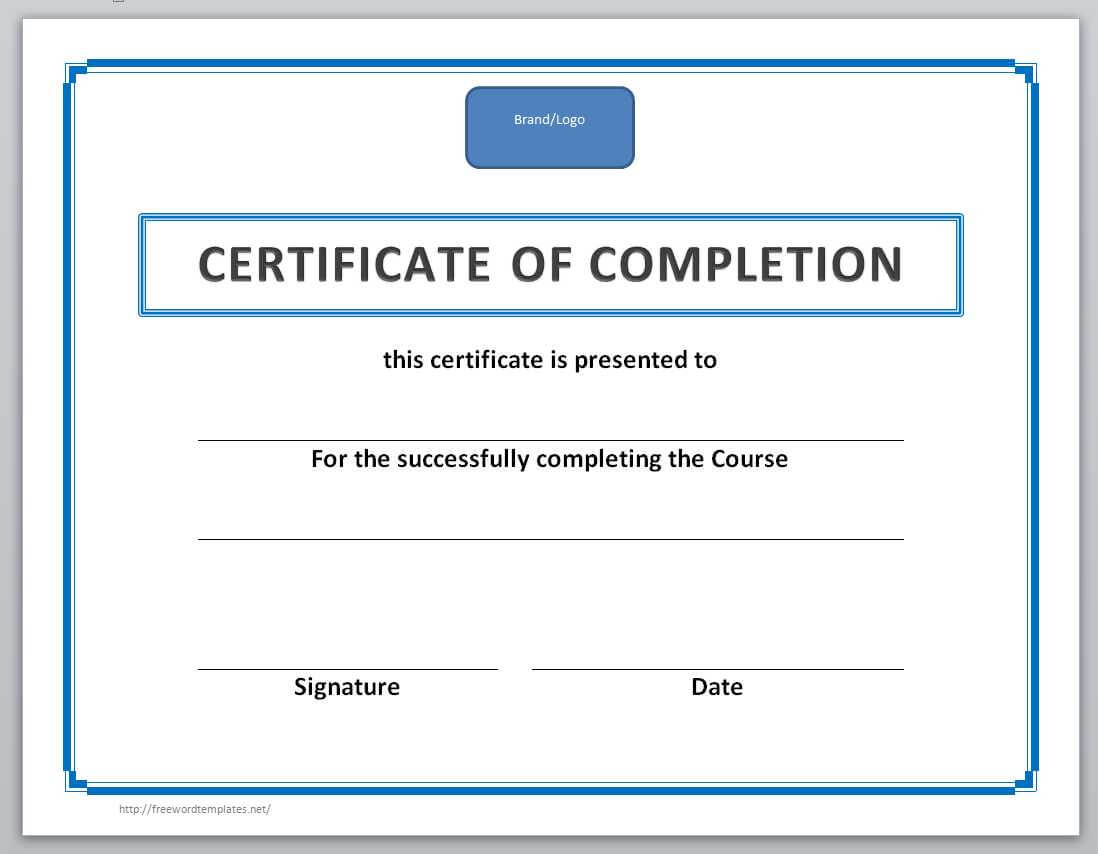 13 Free Certificate Templates For Word » Officetemplate Within Free Completion Certificate Templates For Word