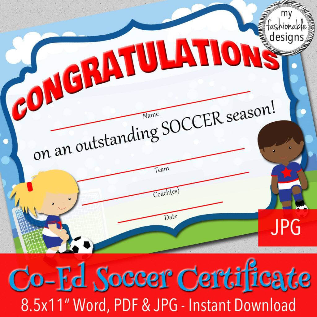 13+ Soccer Award Certificate Examples – Pdf, Psd, Ai Inside Soccer Certificate Templates For Word