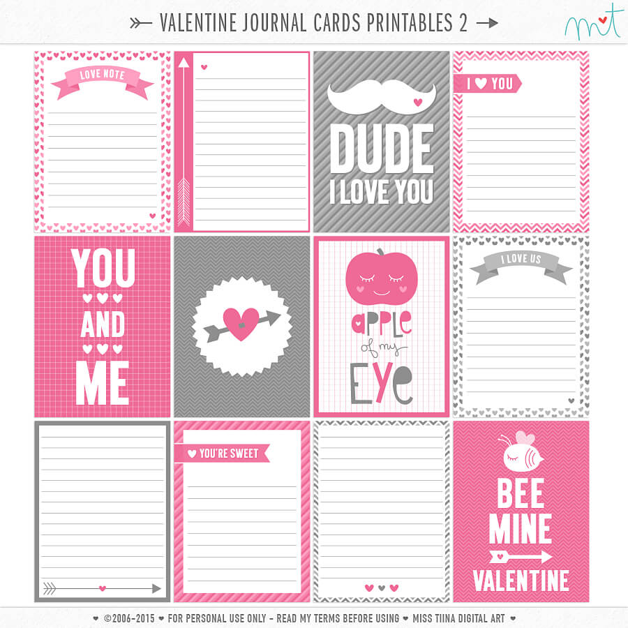 14 Days Of Free Valentine's Printables Day 6 | Misstiina Intended For 52 Reasons Why I Love You Cards Templates Free