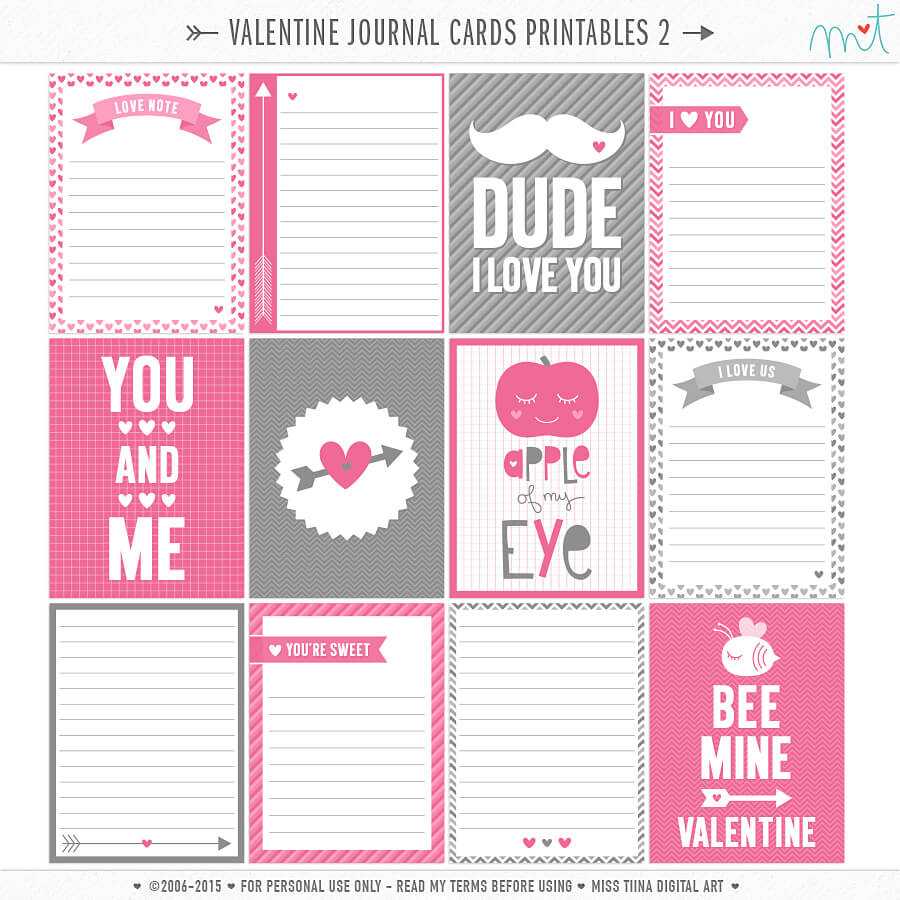 14 Days Of Free Valentine's Printables Day 6 | Misstiina Intended For 52 Reasons Why I Love You Cards Templates Free