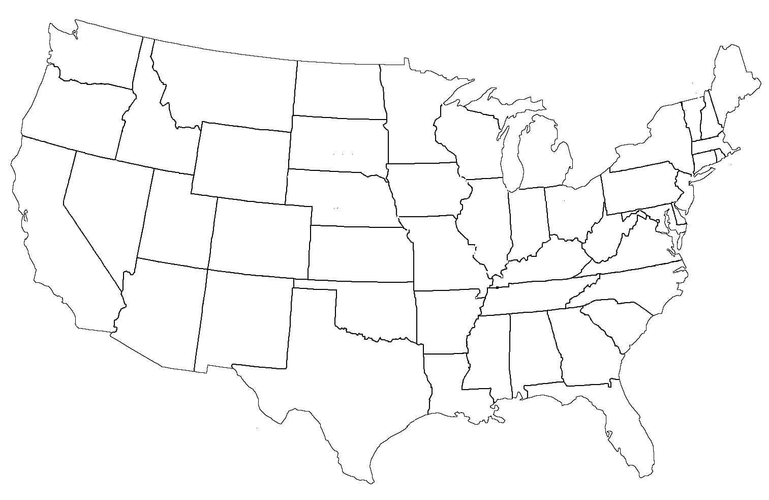 14 Usa Map Outline Template Images – United States Outline In Blank Template Of The United States