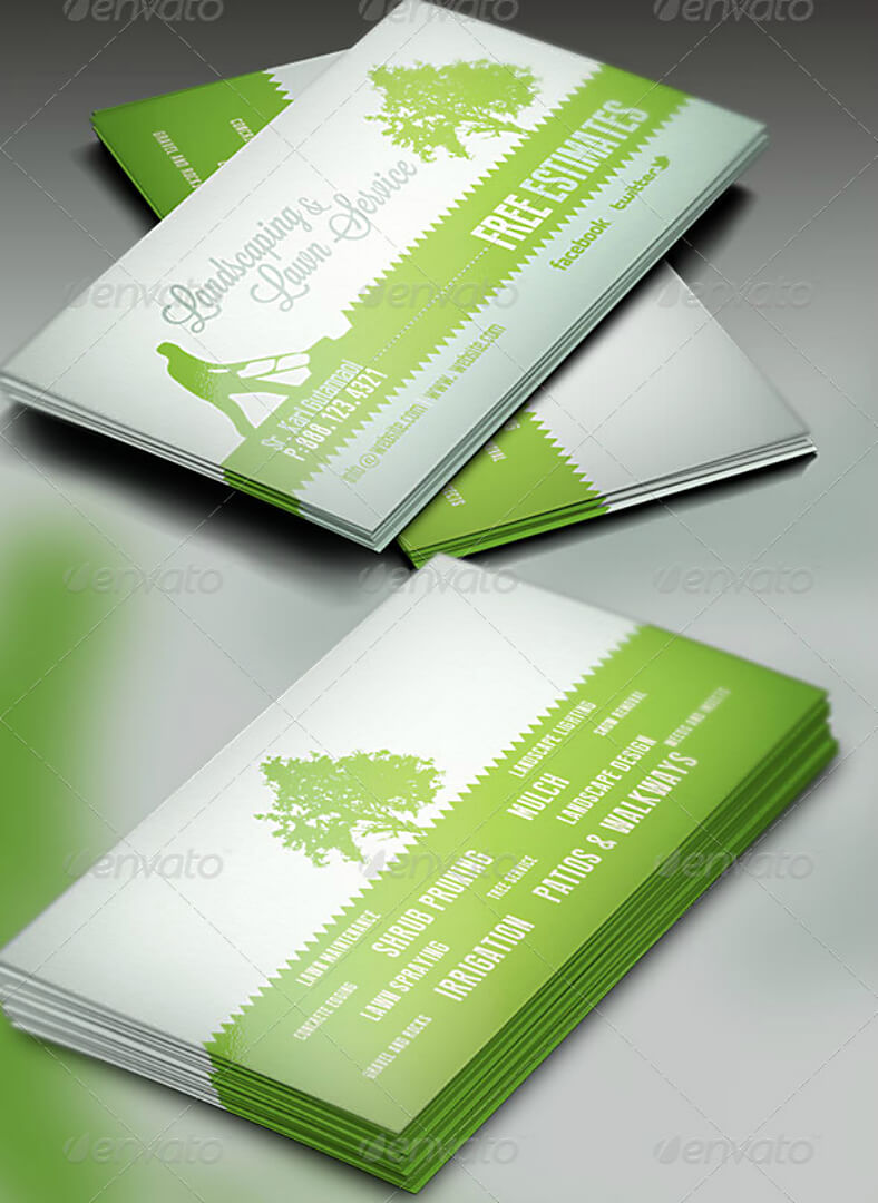 15+ Landscaping Business Card Templates – Word, Psd | Free With Gardening Business Cards Templates