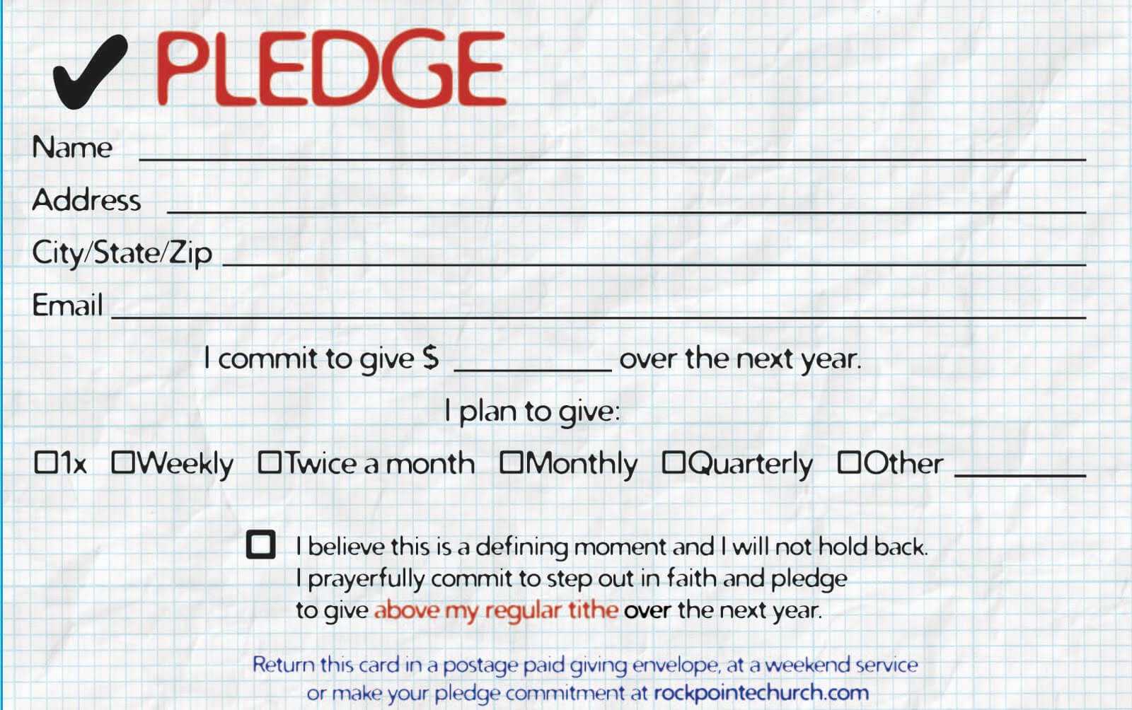 16518 Card Free Clipart - 22 Regarding Pledge Card Template For Church