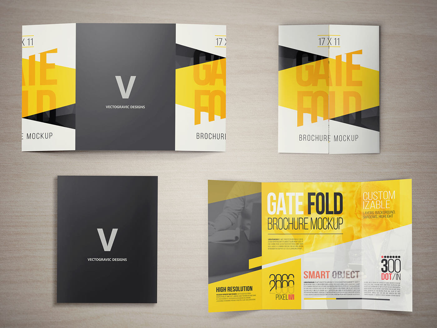 17 X 11 Gate Fold Brochure Mockup On Behance For Gate Fold Brochure Template
