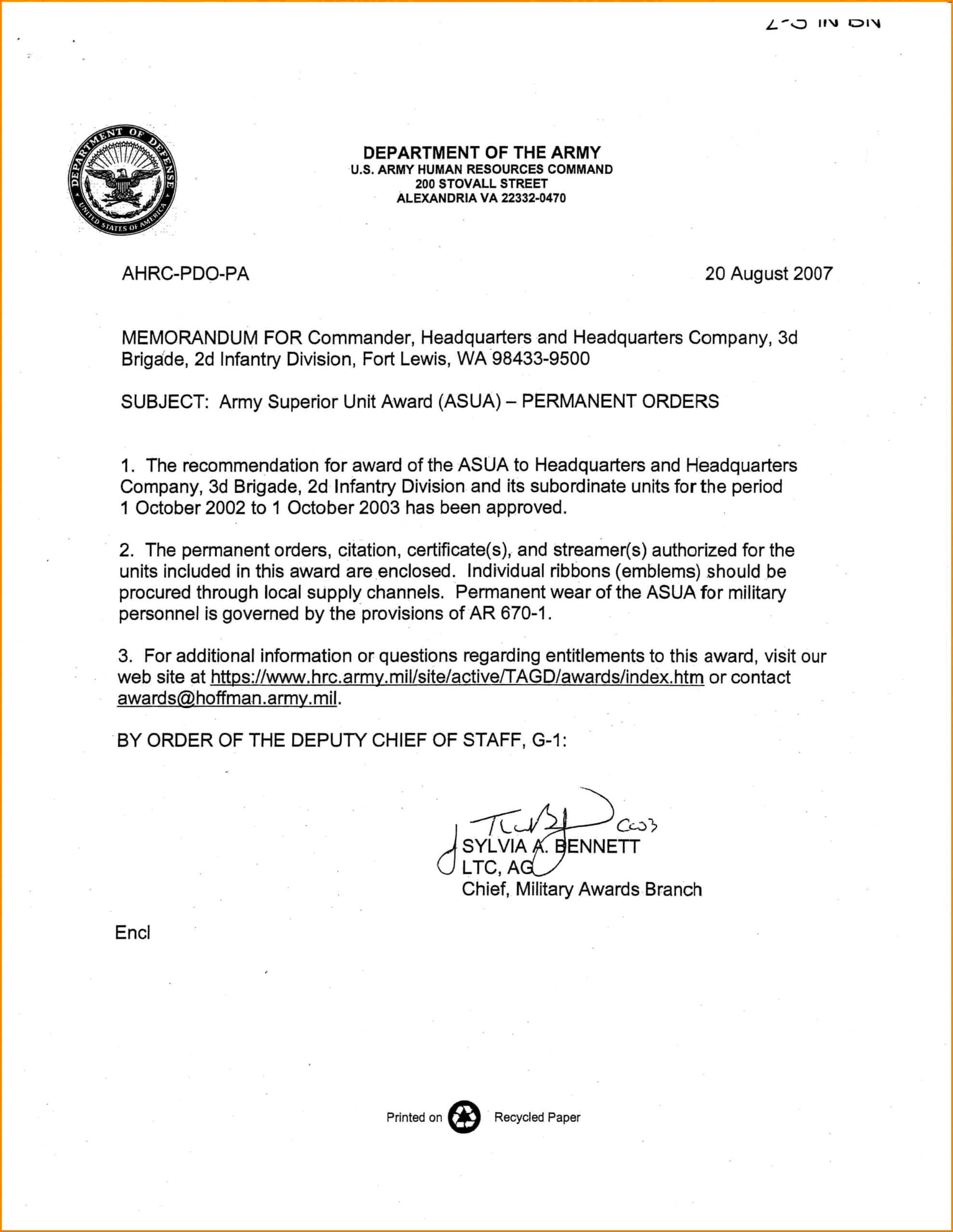 18 Images Of U.s. Army Memorandum Template Word Within Army Memorandum Template Word
