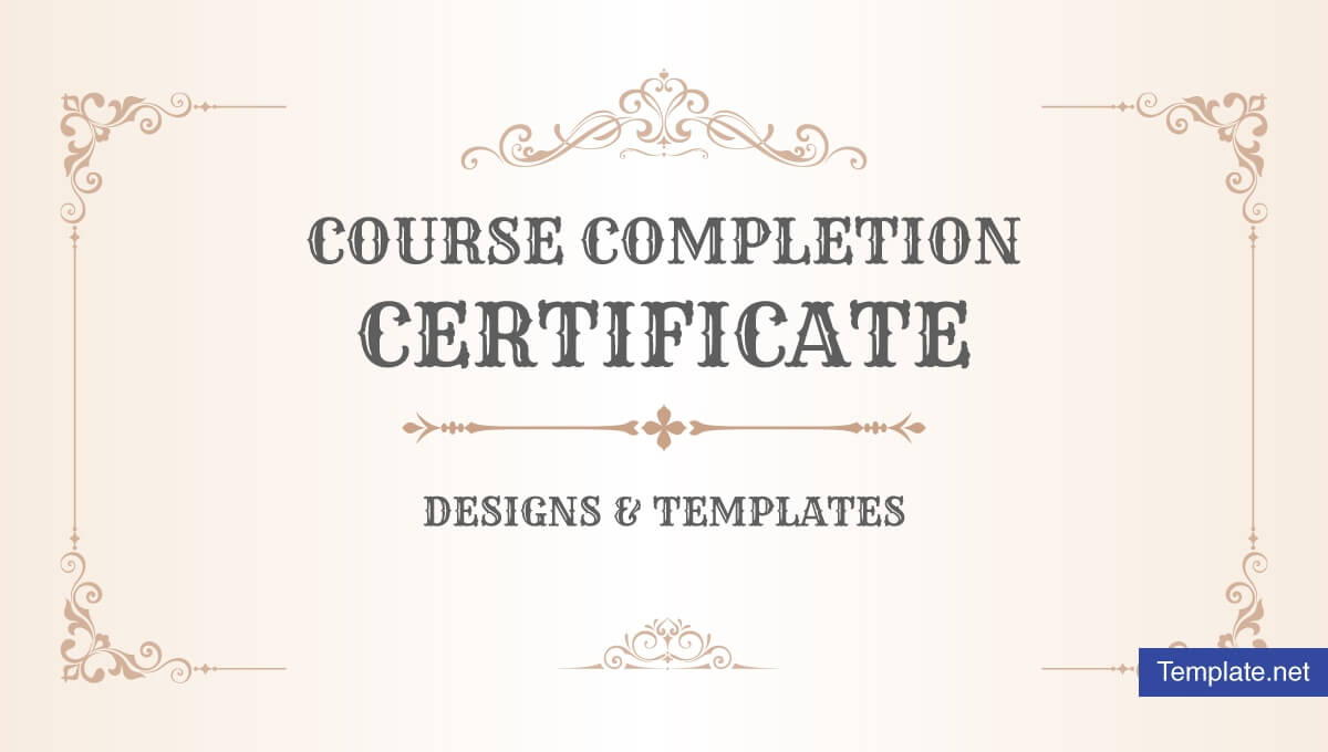 19+ Course Completion Certificate Designs & Templates – Psd For Certificate Of Completion Word Template